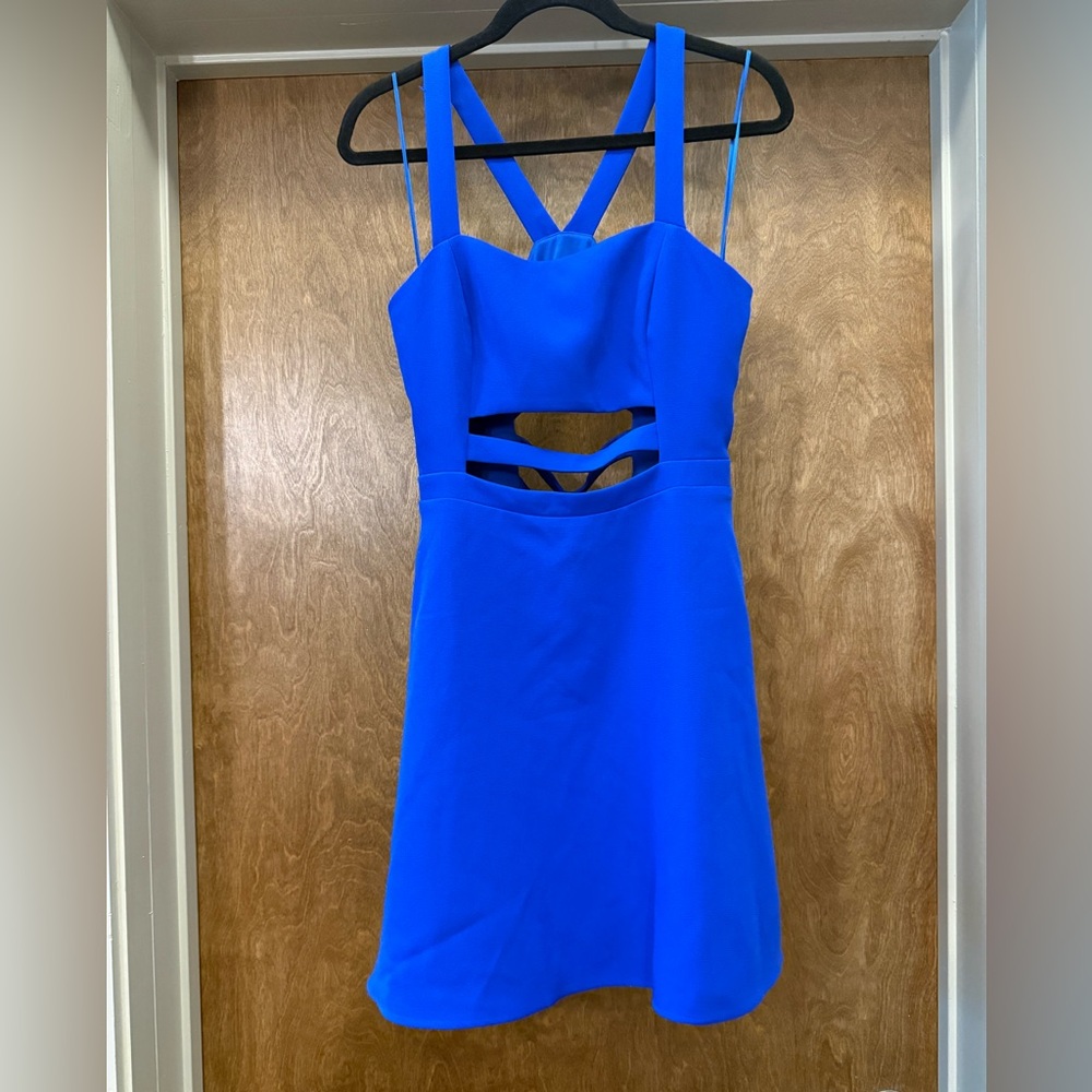 Express Royal Blue Strappy Cutout Mini Dress